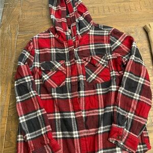 Pink Rose Red and Black Plaid Shirt